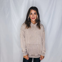 Load image into Gallery viewer, Tatum Studded Hoodie | TAUPE
