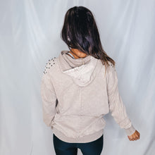 Load image into Gallery viewer, Tatum Studded Hoodie | TAUPE
