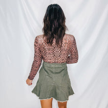 Load image into Gallery viewer, Top in the Class Denim Skort | OLIVE (1 medium left)
