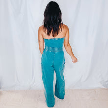 Load image into Gallery viewer, Summer Soirée Cargo Jumpsuit | TEAL
