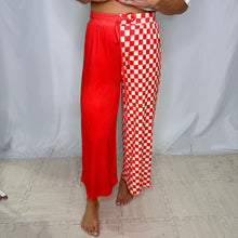 Load image into Gallery viewer, Half In Half Out Checkered Pant | RED MIX
