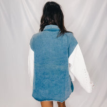 Load image into Gallery viewer, On Edge Distressed Button Up | DENIM MIX (2 M/L left)
