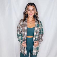Load image into Gallery viewer, Fireside Lightweight Flannel | GREEN BEIGE (1 small left)
