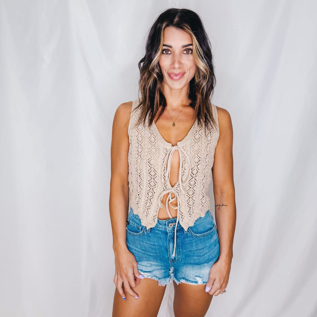 Tie Me Up Top | TAUPE (1 small left)