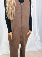 Load image into Gallery viewer, Write Your Story Waffle Knit Jumpsuit | CHOCOLATE (1 large left)
