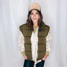 Load image into Gallery viewer, Fall Days Puffer Vest | OLIVE
