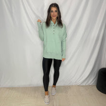 Load image into Gallery viewer, Ribbed Detail Hoodie | SEA GREEN (1 large left)
