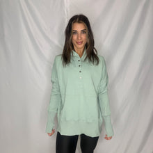 Load image into Gallery viewer, Ribbed Detail Hoodie | SEA GREEN (1 large left)
