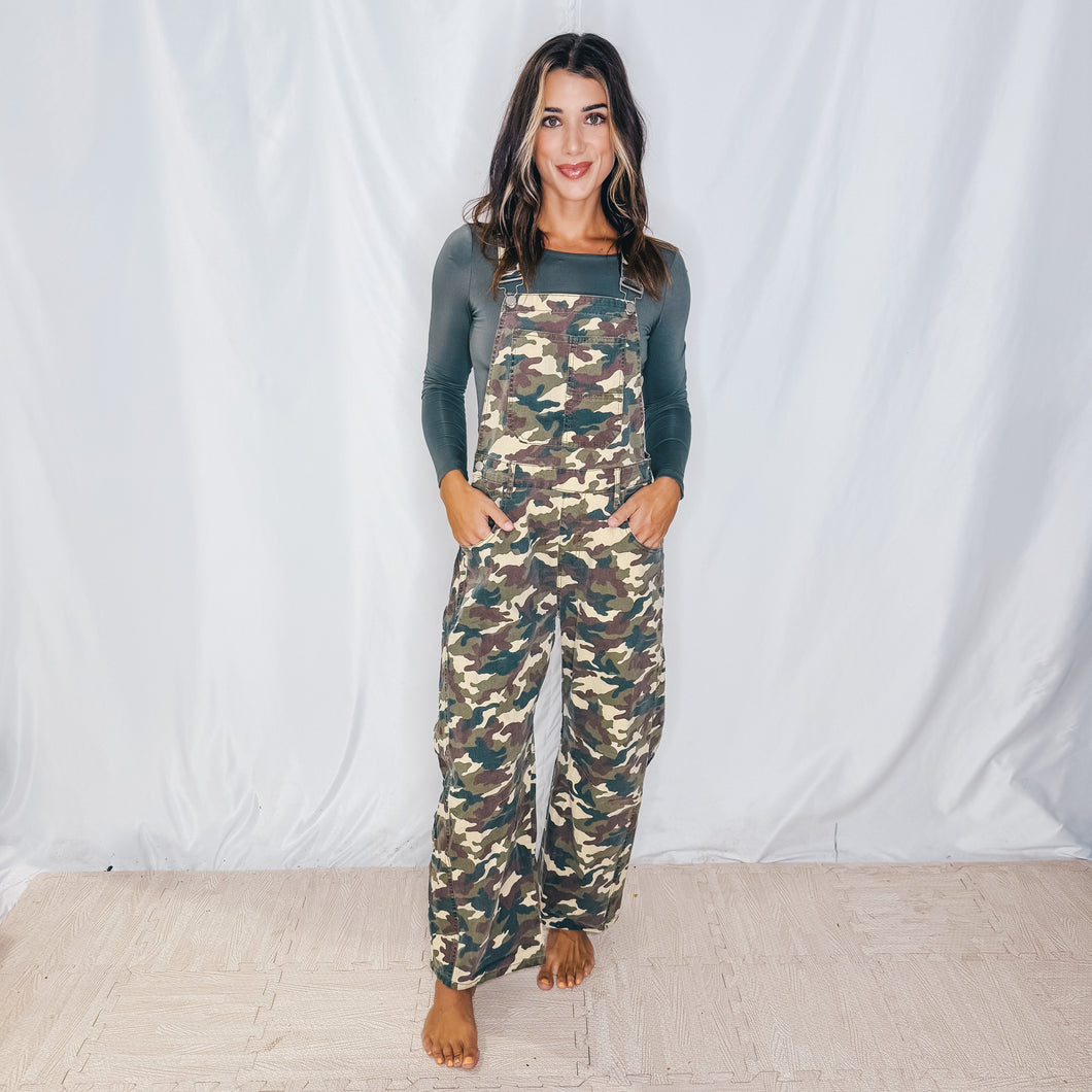 Let’s Get Lost Overalls | CAMO MIX (1 medium & 1 XL left)