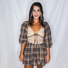 Load image into Gallery viewer, Walking in Memphis Plaid Dress | BLACK BEIGE MULTI (1 small &amp; 1 medium left)
