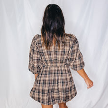 Load image into Gallery viewer, Walking in Memphis Plaid Dress | BLACK BEIGE MULTI (1 small &amp; 1 medium left)
