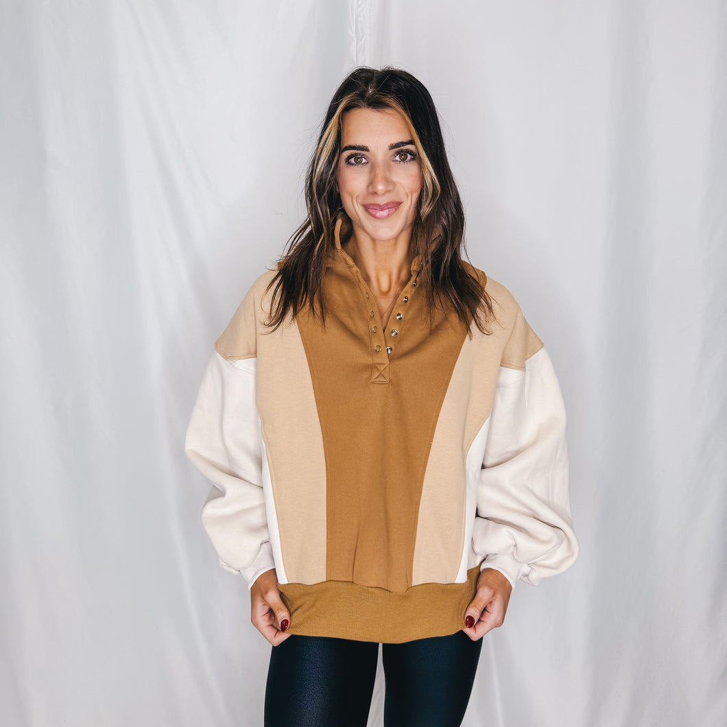 Love You A Latte Pullover | TAUPE MULTI