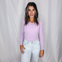 Load image into Gallery viewer, Essential Ribbed Bodysuit | LAVENDER (1 XS &amp; 1 small left)
