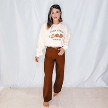 Load image into Gallery viewer, Farm Fresh Pumpkins Embroidered Crewneck | CREAM MIX
