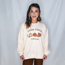 Load image into Gallery viewer, Farm Fresh Pumpkins Embroidered Crewneck | CREAM MIX
