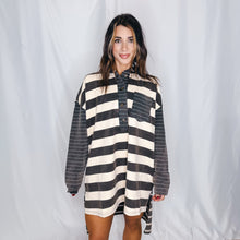 Load image into Gallery viewer, Out to Play Hooded Dress | IVORY BLACK MIX
