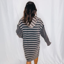 Load image into Gallery viewer, Out to Play Hooded Dress | IVORY BLACK MIX
