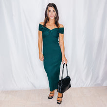 Load image into Gallery viewer, Party Girl Ribbed Midi Dress | EVERGREEN (1 XS left)
