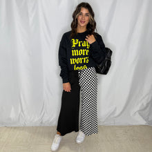 Load image into Gallery viewer, Half In Half Out Ribbed Pants | BLACK CHECK
