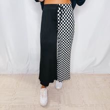 Load image into Gallery viewer, Half In Half Out Ribbed Pants | BLACK CHECK
