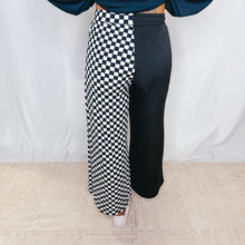 Load image into Gallery viewer, Half In Half Out Ribbed Pants | BLACK CHECK
