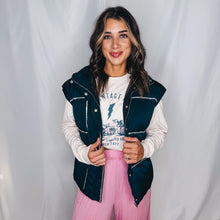 Load image into Gallery viewer, Rhinestone Rock Puffer Vest | BLACK (1 small left)
