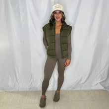 Load image into Gallery viewer, Fall Days Puffer Vest | OLIVE
