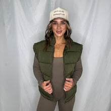 Load image into Gallery viewer, Fall Days Puffer Vest | OLIVE
