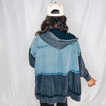 Load image into Gallery viewer, Bad Chick Hooded Button Up | DENIM BLACK MIX (1 XL left)

