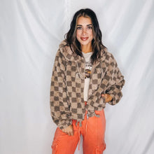 Load image into Gallery viewer, Check the Spot Zip Up | MOCHA (1 small left)
