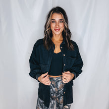 Load image into Gallery viewer, Around Town Waffle Knit Button Up | BLACK (1 large left)
