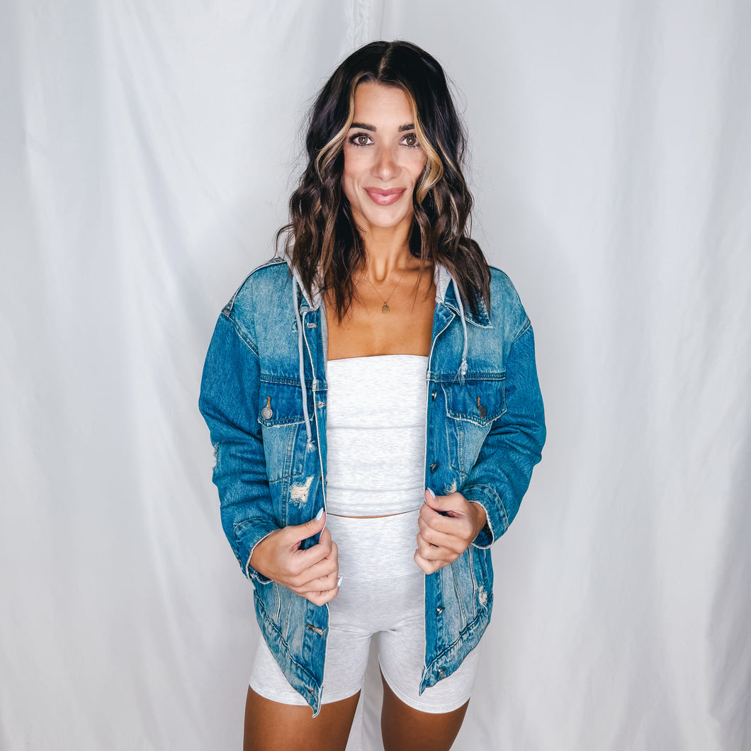 Do it All Hooded Denim Jacket | DENIM (1 medium & 1 large left)