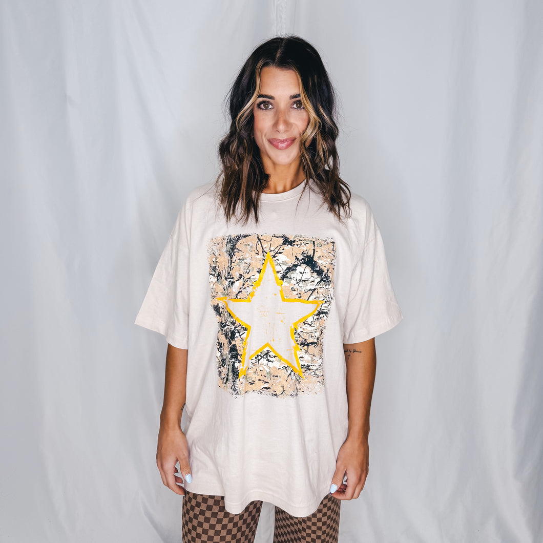 Camo Star Graphic Tee | BONE
