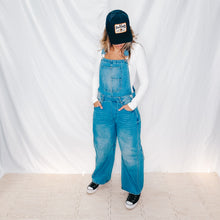 Load image into Gallery viewer, Good Luck Barrel Overalls | MEDIUM WASH (1 small left)
