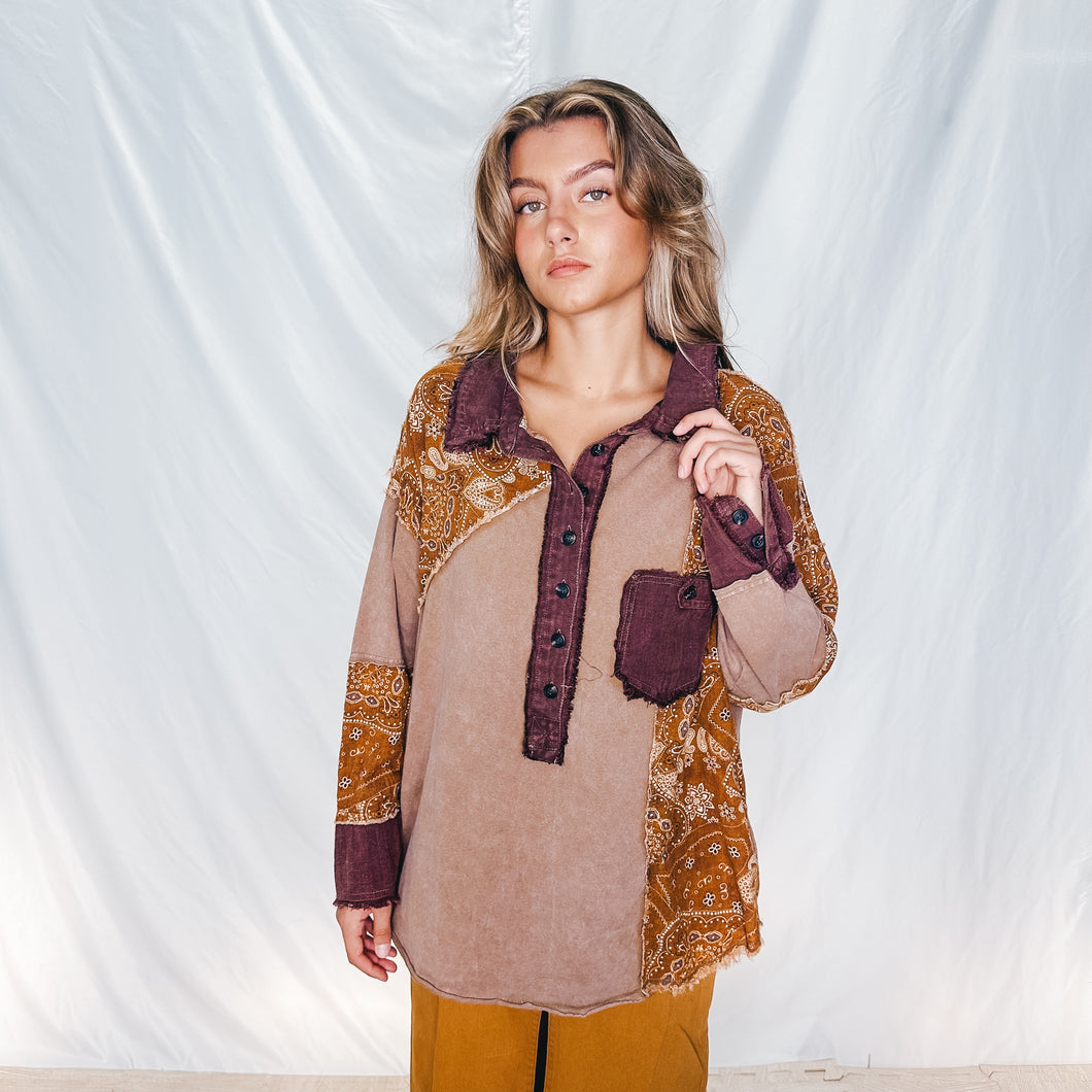 Paisley Perfection Pullover | MOCHA MIX