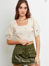 Load image into Gallery viewer, Always in Bloom Embroidered Knit Top | OATMEAL
