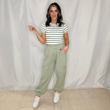 Load image into Gallery viewer, Seeing Stripes Top | SAGE MULTI (1 small left)
