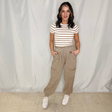 Load image into Gallery viewer, Seeing Stripes Top | TAUPE MIX (1 medium &amp; large left)
