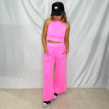 Load image into Gallery viewer, Jet Lagged Ribbed Set | NEON PINK
