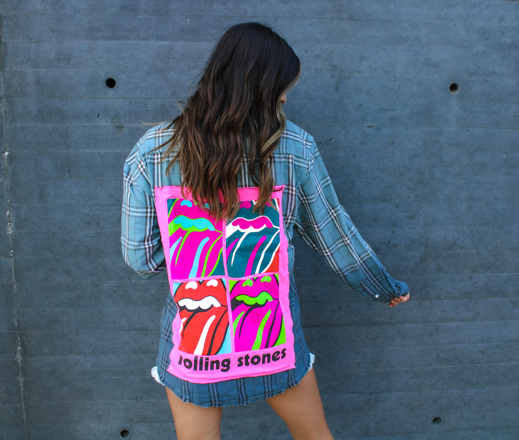 Rolling Stones Vintage Band Flannel