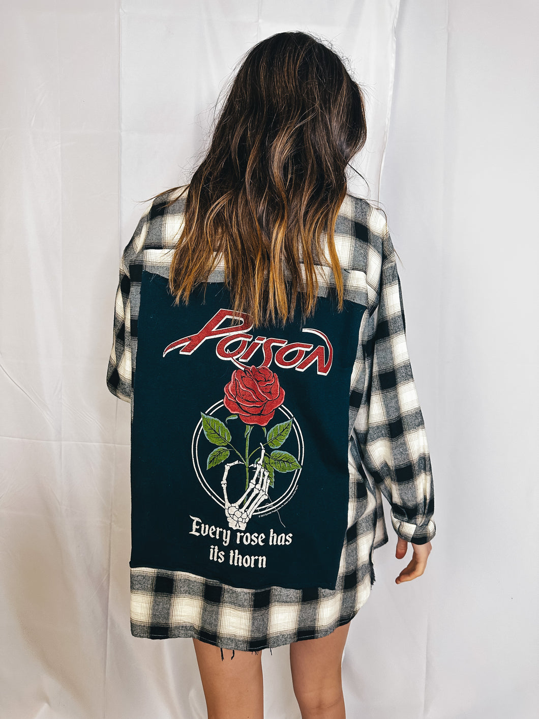 Poison Vintage Band Flannel | BLACK WHITE